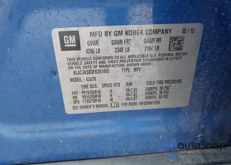 2015 Buick Encore z USA, uszkodzony, nr VIN KL4CJASB3FB201493